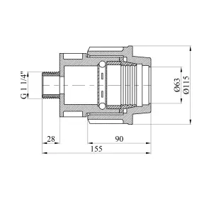 Муфта ПЭ Rozma 63х1 1/4" РЗ №2