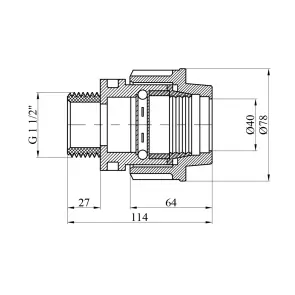 Муфта ПЭ Rozma 40х1 1/2" РЗ №2
