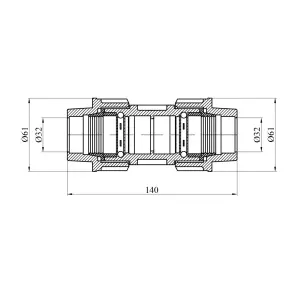 Муфта ПЕ SantehPlast 32х32 мм №2
