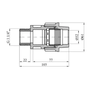 Муфта ПЕ SantehPlast 32x1 1/4" РЗ №2