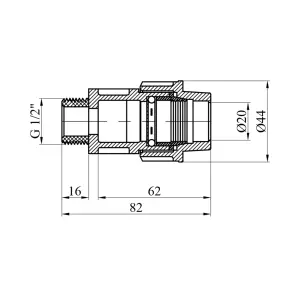 Муфта ПЕ SantehPlast 20x1/2" РЗ №2