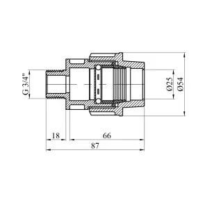 Муфта ПЕ SantehPlast 25x3/4" РЗ №2