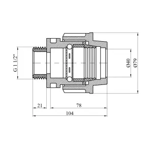 Муфта ПЕ SantehPlast 40x1 1/2" РЗ №2