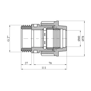 Муфта ПЕ SantehPlast 40x2" РЗ №2