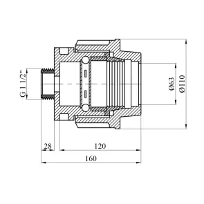 Муфта ПЕ SantehPlast 63x1 1/2" РЗ №2