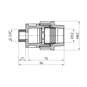 Муфта ПЕ SantehPlast 32x3/4" РЗ №2