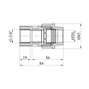 Муфта ПЕ SantehPlast 20х3/4" РО №2