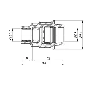 Муфта ПЕ SantehPlast 25х3/4" РВ №2