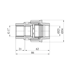 Муфта ПЕ SantehPlast 25х1" РО №2