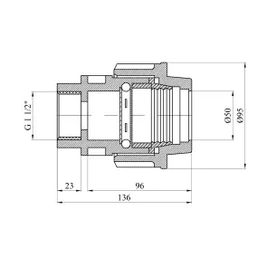 Муфта ПЕ SantehPlast 50х1 1/2" РВ №2