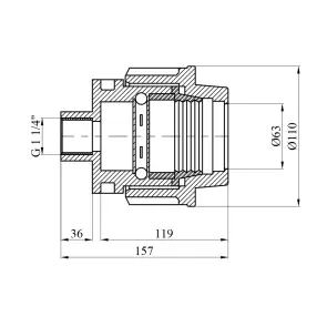 Муфта ПЕ SantehPlast 63х1 1/4" РО №2