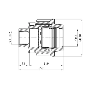 Муфта ПЕ SantehPlast 63х1 1/2" РО №2