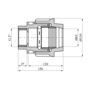 Муфта ПЕ SantehPlast 63х2" РО №2