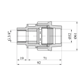 Муфта ПЕ SantehPlast 32х3/4" РВ №2