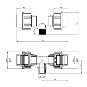 Трійник ПЕ Rozma 32х3/4"х32 РЗ №2