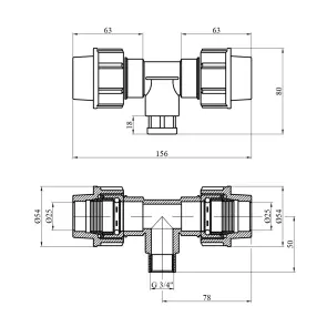 Трійник ПЕ SantehPlast 25х3/4"х25 РВ №2