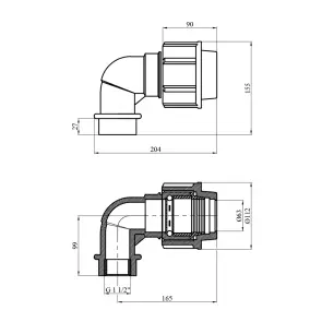Колено ПЭ Rozma 63х1 1/2" РО №2