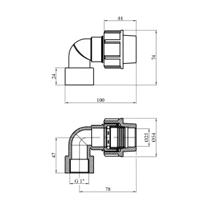 Колено ПЭ Rozma 25х1" РО №2