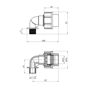 Коліно ПЕ Rozma 25х1/2" РЗ №2