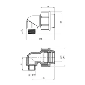 Коліно ПЕ Rozma 50х1 1/2" РЗ №2