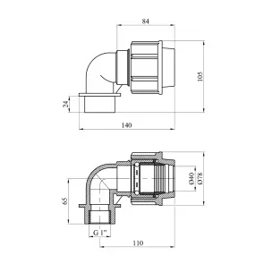 Колено ПЭ SantehPlast 40х1" РО №2