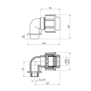 Колено ПЭ SantehPlast 40х3/4" РО №2
