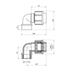 Колено ПЭ SantehPlast 40х1 1/4" РО №2