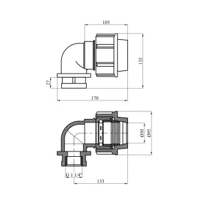 Колено ПЭ SantehPlast 50х1 1/4" РО №2
