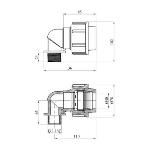 Колено ПЭ SantehPlast 40х1 1/4" РЗ №2