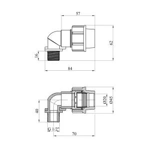 Колено ПЭ SantehPlast 20х1/2" РЗ №2
