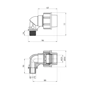 Колено ПЭ SantehPlast 25х1/2" РЗ №2