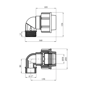 Колено ПЭ SantehPlast 50х2" РЗ №2