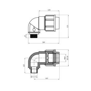Коліно ПЕ SantehPlast 63х1 1/2" РЗ №2