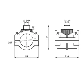 Седловая врезка ПЭ SantehPlast 63х1/2" №2