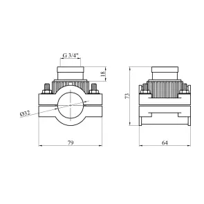 Седловая врезка ПЭ SantehPlast 32х3/4" №2