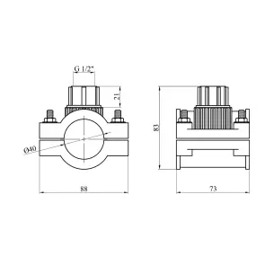 Сідлова врізка ПЕ SantehPlast 40х1/2" №2