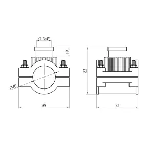 Седловая врезка ПЭ SantehPlast 40х3/4" №2