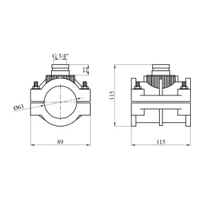 Седловая врезка ПЭ SantehPlast 63х3/4" №2