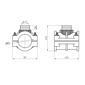 Седловая врезка ПЭ SantehPlast 63х1" №2