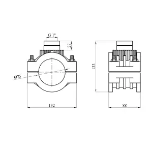 Седловая врезка ПЭ SantehPlast 75х1" №2