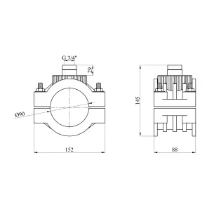 Сідлова врізка ПЕ SantehPlast 90х3/4" №2