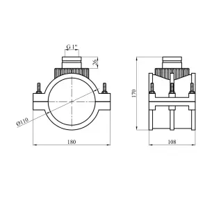 Седловая врезка ПЭ SantehPlast 110х1" №2