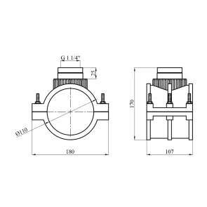 Седловая врезка ПЭ SantehPlast 110х1 1/4" №2