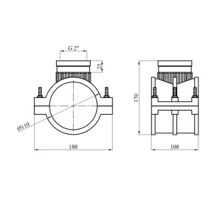 Седловая врезка ПЭ SantehPlast 110х2" №2