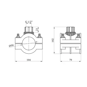 Седловая врезка ПЭ SantehPlast 50х1/2" №2