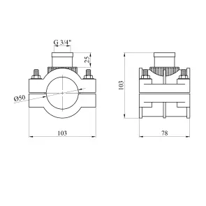 Седловая врезка ПЭ SantehPlast 50х3/4" №2