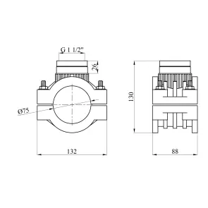 Седловая врезка ПЭ SantehPlast 75х1 1/2" №2
