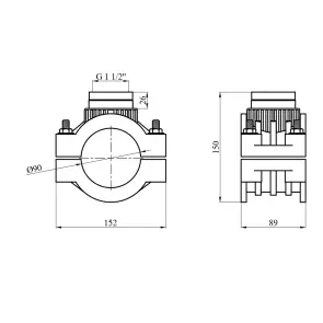 Седловая врезка ПЭ SantehPlast 90х1 1/2" №2