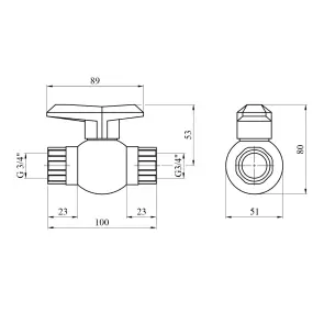 Кран ПЭ SantehPlast 3/4" ВВ №2