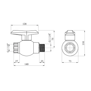Кран ПЭ SantehPlast 1 1/4" ВЗ №2